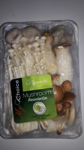 achat d'échantillon de champignon au supermarché